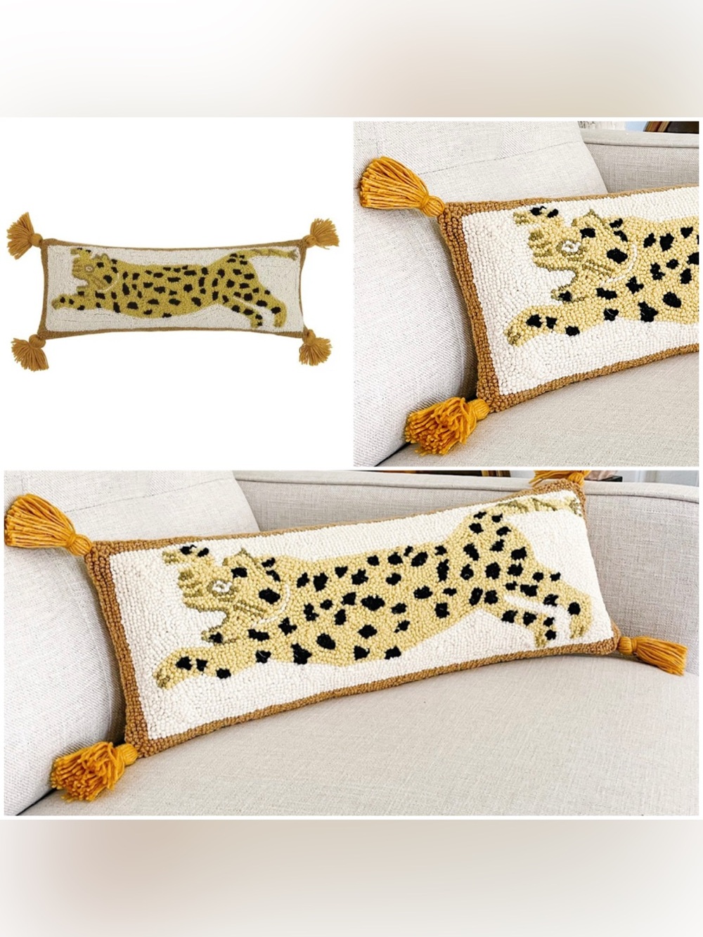 Chi Chi Leopard Wool Hook Pillow
